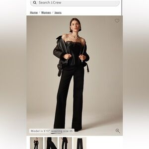 J. Crew Women's Elegant Black Wide Leg Pants - ‘96 Denim Trouser size 31